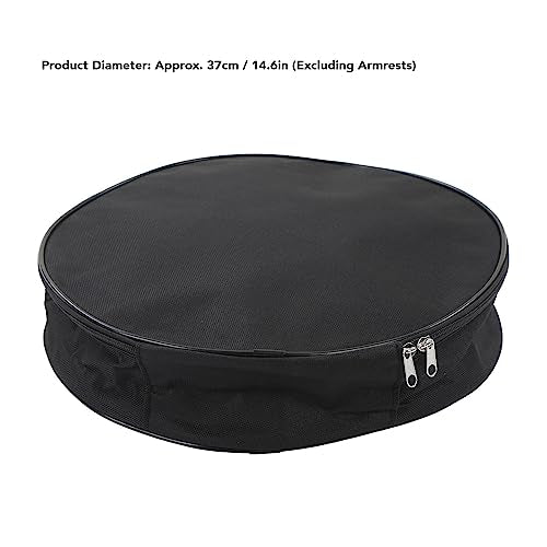 Tissting Round Cable Storage Bag 14.6 Inch - Waterproof Flame Retardant Organizer for EV Charging Cables, Jumper Cables, RV Sewer Hoses & Extension Cords, Portable with Handle