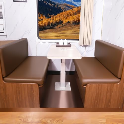 FUANGUI RV Dinette Cushion Covers, Waterproof PU Leather Stretch Camper Booth Seats Replacement RV Cushion Covers Washable Sofa Furniture Protector - color: Pu-brown