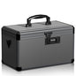 Medicine Lock Box with Code, Locking Medicine Box with Removable Tray & Pocket Bag, Portable First Aid Box for Home, 16 * 9.25 * 7.5 Inch (Black, X-Large-16inch) - size: X-Large-16inch