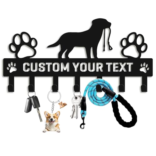 Personalized Dog Leash Holder Wall Mount - Metal Key Organizer Wall Decor, Pet Leash Hook Organizer for Entryway, Durable Coat Hanger, Gift for Pet Lovers (07-Dog) - color: 07-Dog