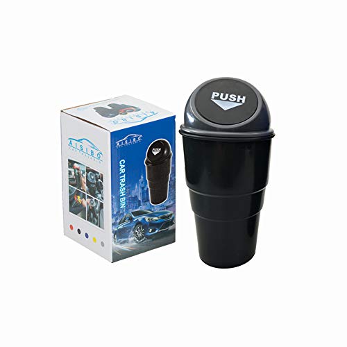 Automotive Cup Holder Trash Can, Mini Car Garbage Can Vehicle Rubbish Bins with Lid for Car Office Home Bedroom Desk (Grey) - color: Grey