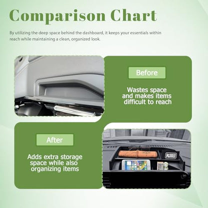 HGWEI Center Console Dashboard Organizer Compatible with 2022-2026 Chevy Silverado/GMC Sierra 1500, (24-26) 2500HD/3500HD Accessories Dash Storage Box Insert Tray Behind 13.4-in Screen, Black