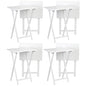 PJ Wood Conventional Solid and Sturdy Wood Construction Portable Folding TV Snack Tray Table Desk Serving Stand, White (8-Piece Set) - color: White, size: 8-Piece Set