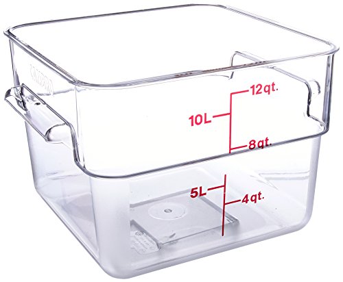Cambro 12SFSCW135 Camwear Polycarbonate Square Food Storage container, 12 Quart - size: 12 QT