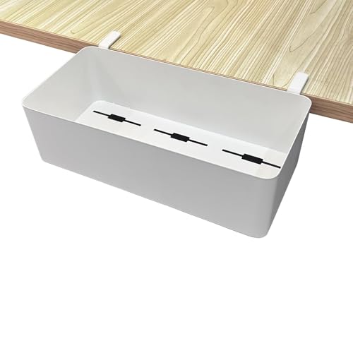 Desk Side Storage Hold Up To 11lbls Hanging Side Of Desk Organizer Clamp On Table Edge To Store Office Accessories, Gaming Devices, Cups For Office, Living Room, Dinning Room (White) - color: White