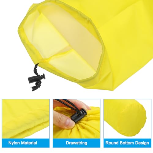Stuff Sack, 9 x 16 Inch Waterproof Outdoor Storage Sack Ultralight Nylon Drawstring Dust Flap Bag for Camping, Black