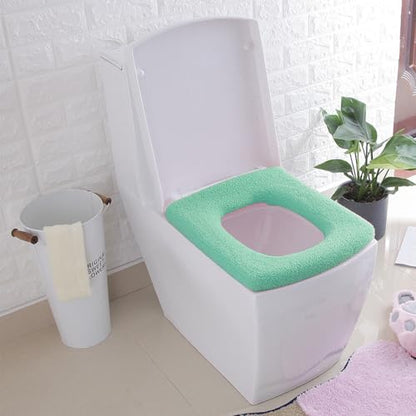 3 Pack Thickened Toilet Seat Cover Pads - Soft, Stretchable, Washable, Warm, Comfortable Bathroom Toilet Seat Covers for Round & Elongated 14x18” Toilets, Non-Slip, Durable - color: 3color-xl