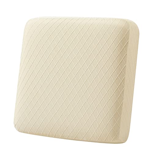 hyha Outdoor Couch Cushion Covers, Sectional Couch Sofa Covers Washable, Jacquard Diamond Lattice, Stretch Sofa Seat Cushion Cover for Indoor/Outdoor Patio Furniture (1 Piece for Small, Beige) - color: Beige, size: Small (1 Piece)