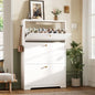 Nicetree Shoe Cabinet with 3 Flip Drawers, Narrow Shoe Organizer Cabinet, Freestanding Shoe Rack Cabinet, Modern Shoe Storage Cabinet for Entryway, Hallway, Foyer, White - color: White, style: 3-Drawers