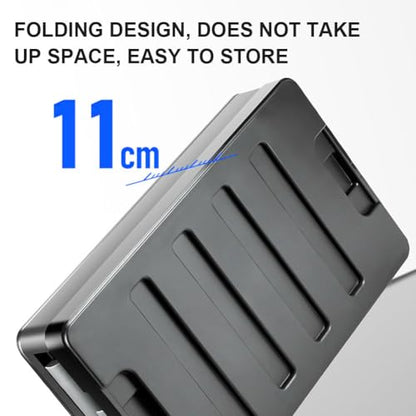 60L Collapsible Camping Storage Box with Lid and Handles, Large Capacity Portable Folding Storage Container, Heavy Duty Car Trunk Organizer for Outdoor Home Travel