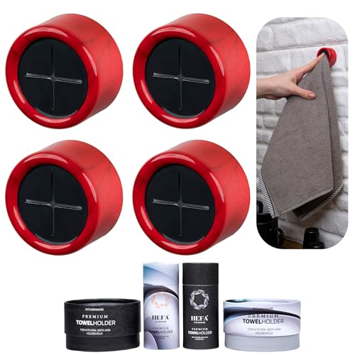 HEFA Towel Holder, Towel Hooks, Dish Towel Holder, Kitchen Organization, Bathroom Accesories, Kitchen Towel Hook, Kitchen Towel Holder, Christmas Gift, Kitchen Gadgets 4 Pack - color: Fire Red, size: 4 Pack