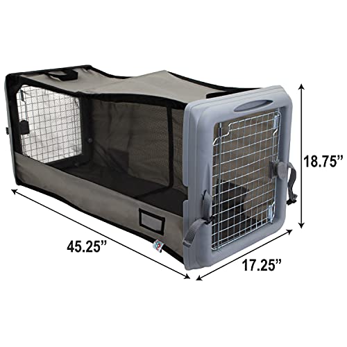 SPORT PET Large Pop Open Kennel, Portable Cat Cage Kennel, Waterproof Pet bed, Travel Litter Collection - color: Large Pop-Up Crate (Gray)