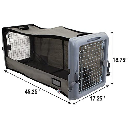 SPORT PET Large Pop Open Kennel, Portable Cat Cage Kennel, Waterproof Pet bed, Travel Litter Collection - color: Large Pop-Up Crate (Gray)