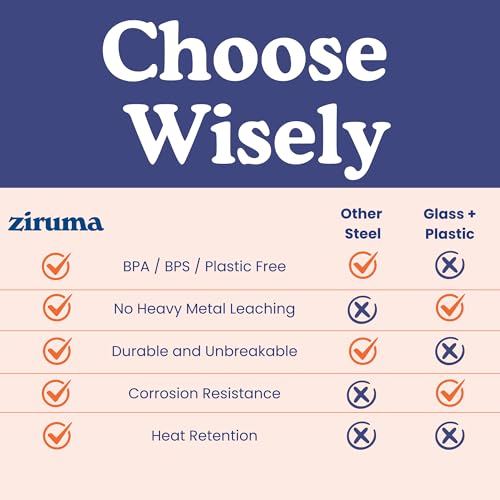 Ziruma Non-Toxic Stainless Steel French Press, Plastic-Free, 34 oz | Surgical-grade steel, heavy metal-free. 4-layer filter, grit-free. Double-wall insulated coffee maker, stays hot. Portable.