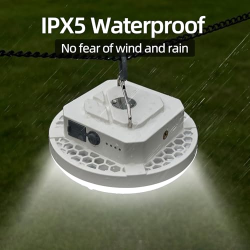 Tent Light – 4 Lighting Modes, 24-Hour Runtime, IPX5 Waterproof, Drop-Resistant,Super Bright Rechargeable LED Camping Lantern with Magnetic Base & Foldable Hook for Glamping & Outdoor Use - size: 30-White