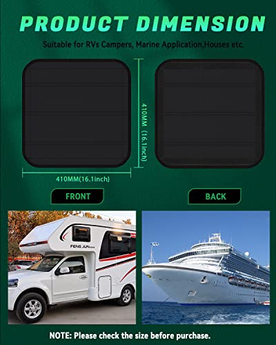 RV Skylight Shades, Double Sides RV Skylight Insulator, Megnetic RV Vent Covers for Roof, 16" X 16" RV Skylight Cover,Foldable Magnet RV Blackout Ventilation Cover - size: 16" X 16"