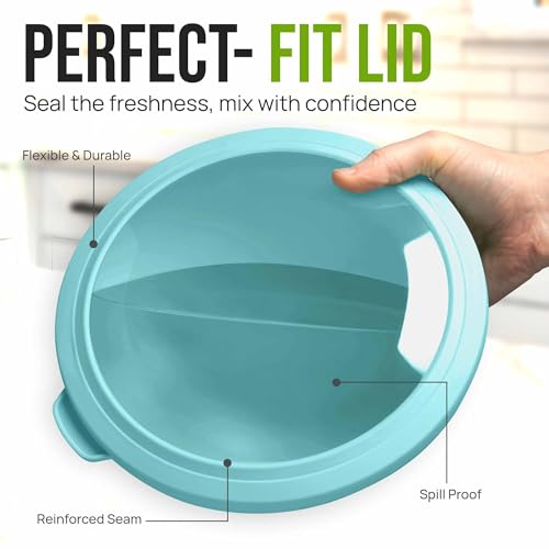Zulay Kitchen 12 Piece Plastic Mixing Bowls with Leak-Proof Lids Set - Microwave and Freezer Safe Kitchen Mixing Bowls for Preparing, Serving and Storing - Large Nesting Bowls (Cotton Candy Ombre) - color: Cotton Candy