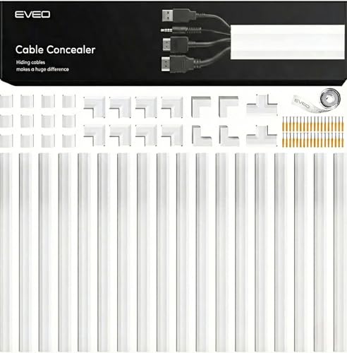 Cord Covers for Wires on Wall - 300in Cable Management Cable Hider - Cord Hiders for TV On Wall - Paintable Cable Concealer - Wire Covers for Cords - 20X (L16 x W1.1 x H0.55) - Large | White - color: White, size: 300" - Large