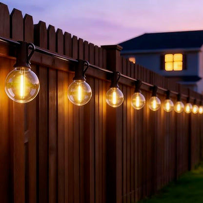 Outdoor String Lights 100FT with 50+2 G40 LED Bulbs, Shatterproof & Waterproof Patio Lights, Connectable Globe String Lights for Backyard Porch Deck Bistro Garden Party - size: 100FT
