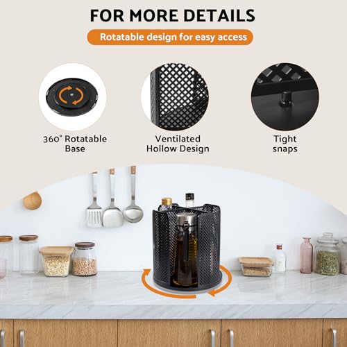Rotating Paper Cup Dispenser, Cup Holder with 4 Compartments, Disposable Coffee Cup Dispenser Removable, Plastic Cup Storage & Lid Holder for Countertops, Kitchen, Coffee Stations (Black) - color: Black