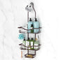 REINHARDT Shower Caddy Hanging Adjustable, Extended Length Rustproof Showers Caddy Over Showerhead with Hooks Soap Holder, Large Capacity Shower Organizer Anti-Swing Bathroom Organizer, Bronze - color: Bronze