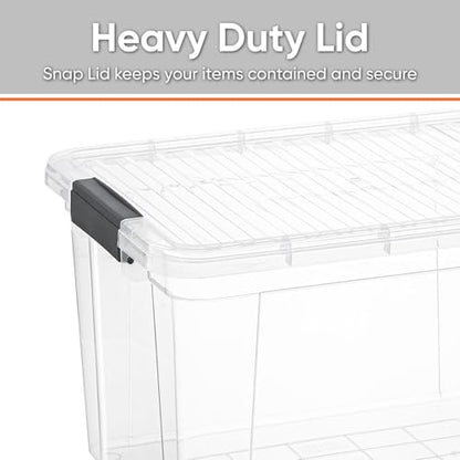Superio Deep Storage Organizer Bin with Lid X-Deep Small Clear Storage Box with Latch for Home, Kitchen, Garage- Store, Food, Supplies, and Hair Accessories (4.75 Quart) - size: 4.75 Qt