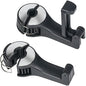 TOOVREN Upgraded 2 Pack Car Headrest Hidden Hook 2 in 1 Car Seat Hooks with Phone Holder for Purse, Backpacks,Toys,and Even Bottle Storage Organizer (Silver)