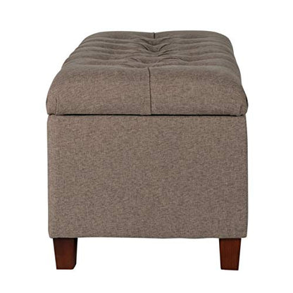 HomePop Ainsley 40" Storage Ottoman Bench - Brown - color: Brown