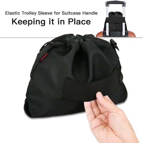 Homakover Travel Neck Pillow Bag for Memory Foam Travel Pillow,Luggage Travel Pillow Drawstring Bag Carrying Case with Trolley Sleeve&Adjustable Strap,Easily Attaches to Luggage,Backpacks