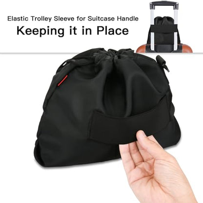 Homakover Travel Neck Pillow Bag for Memory Foam Travel Pillow,Luggage Travel Pillow Drawstring Bag Carrying Case with Trolley Sleeve&Adjustable Strap,Easily Attaches to Luggage,Backpacks