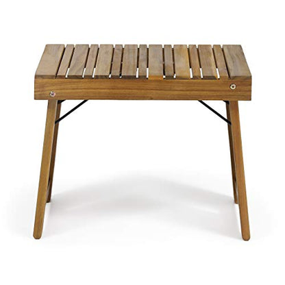 Christopher Knight Home Hilton Outdoor Acacia Wood Folding Side Table, Teak Finish - color: Teak Finish