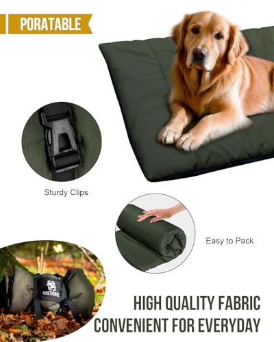 ONETIGRIS Large Dog Bed Washable Matteress Anti Slip Cushion for Pets Sleeping, 3.6ft by 2.2ft Water-Resistant Pet Bed for Indoor Outdoor(Green) - size: Medium