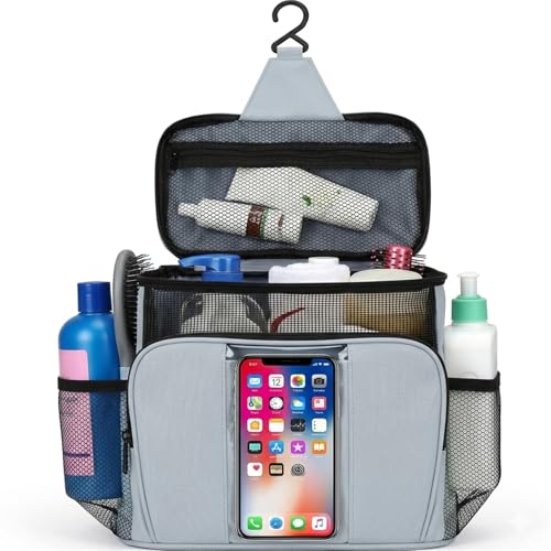 BAIMAY Dorm Room Essentials for Guys, Quick Dry Mesh Shower Caddy, Travel Toiletry Bag for Men and Women-Grey - color: Grey