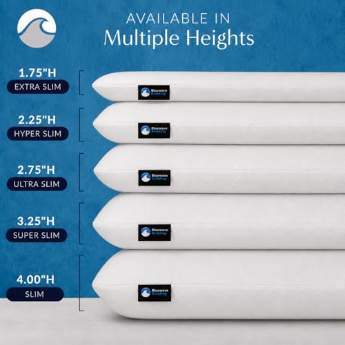 Bluewave Bedding Extra Slim Gel Memory Foam Pillow for Stomach and Back Sleepers - Thin, Flat, and Low Profile Design for Deeper Sleep (1.75-Inches Height, Standard Size) - style: 1.75"H Extra Slim (Standard)