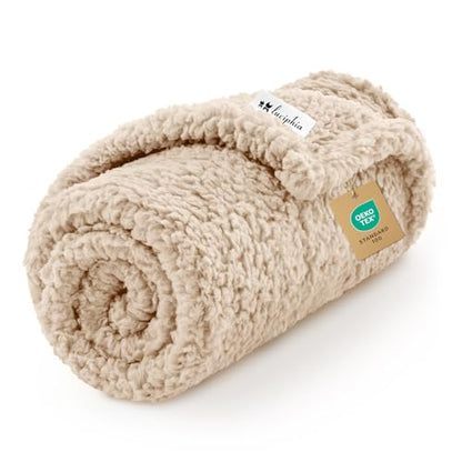 Luciphia Premium Fleece Pet Blanket for Small Medium Dogs Puppy Soft Sherpa Calming Cat Throw Blankets(Beige,57x40 inches) - color: Beige, size: 57x40 inches