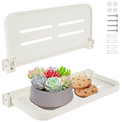 2Pcs RV Aluminum Foldable Shelf, Wall Mounted RV Floating Shelf, Space Saving Compact Fold Down Shelf Shelf, Versatile RV Floating Shelf for Camper Car,Caravans Bathroom, Laundry Room,Easy Install
