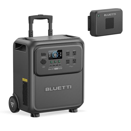 BLUETTI Elite 400 Portable Power Station with Charger 2 (Ship Separately), 1000W DC-DC Alternator Charger, 4.2H Full Charge via Car, 3840Wh 2600W LFP Batttery Backup for Home Backup, Outage, RV Life - style: BLUETTI Elite 400+Charger 2