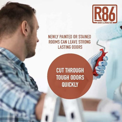 R86 Industrial All-Out Odor Eliminator, Removes Dead Animal Odor, Skunk Odor, Urine, Poop, Musty Basement & More – Natural Formula, Use Wet or Dry, Biodegradable