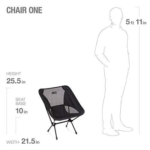 Helinox Chair One Lightweight, Portable, Collapsible Camping Chair - color: Black, size: Regular