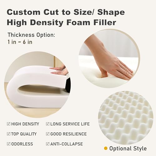 SINCERE Custom Chair Cushions Pads Indoor Outdoor, High Density Foam Back Pillow with Ties for Dining Room Kitchen, Non-Slip Waterproof Patio Furniture Deep Seating Pad, Fade-resistant Removable Cover - color: Custom Chair Pads