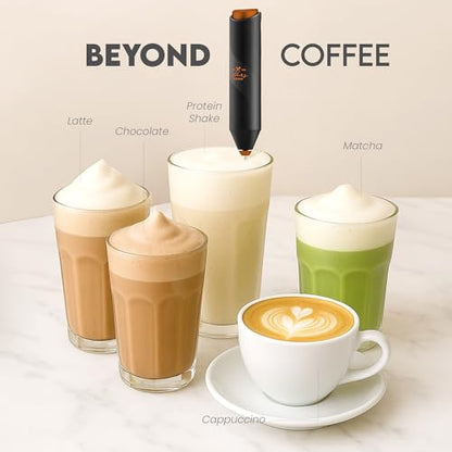 Zulay Kitchen Powerful Milk Frother Wand - Handheld Stainless Steel - Battery Operated Drink Mixer for Coffee, Lattes, Cappuccino, Matcha - Froth Mate Frother Gift - Alpha Black Copper - color: Alpha Black Copper, size: Classic Froth Mate
