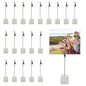 WOPPLXY 30 Pcs Place Card Holder Cube Photo Clips Holder with Alligator Clip, Table Number Holders Cube Base Memo Clips Holders for Wedding, Anniversary Party, Birthday Party, Restaurant - 4.7x1 Inch
