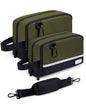 2 Pack Small Tool Bags Zipper Pouch for Organizing, with Adjustable Shoulder Strap & Carabiner, Utility Small Tool Pouch with Multi Pocket Compartments and Label Area (12" & 10") - color: Green 2 Pack