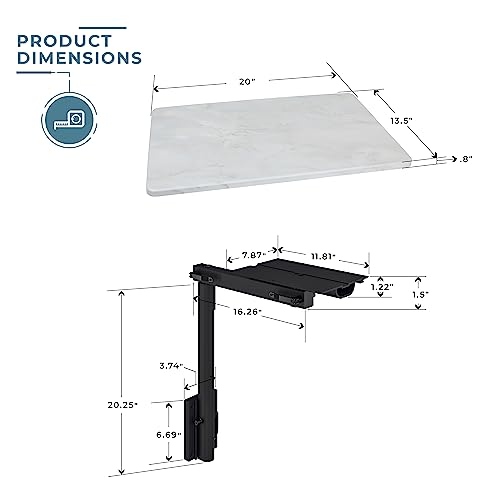 Manufacturers' Select ITC RV Side Table with MOD Table Leg System (Roman Marble Table Top w/Black Table Leg) - color: Roman Marble Table Top W/ Black Table Leg
