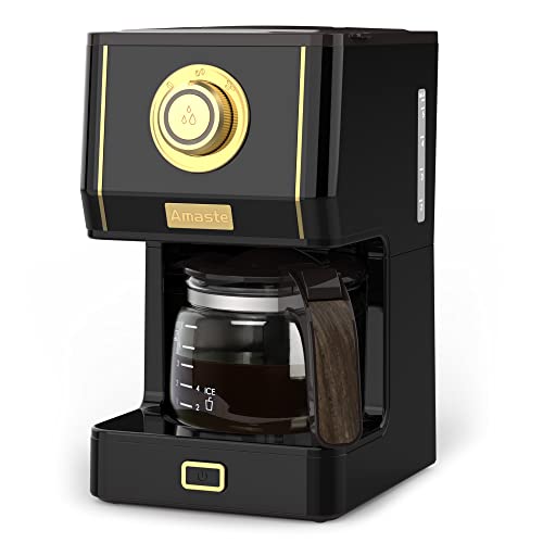 Amaste Coffee Maker, 25 Oz Drip Retro Style Coffee Machine with Glass Coffee Pot with Reusable Coffee Filter & Three Brewing Modes, Warming Plate, CM 1003AE-Black - color: Arabica Black, style: Retro