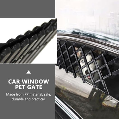 Toddmomy Adjustable Car Window Pet Barrier: PP Automotive Fence for Dogs & Cats (24x12cm, Black)‌ (Pack of 2) - size: 11.8X24CM (Pack of 2)