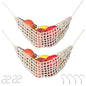 2-Pack Hanging Fruit Hammock with Hooks - Macrame Under Cabinet Veggie Banana Basket, Hand-Woven Boho Fruit Holder, Save Counter Space for Kitchen Home RV Boat (Khaki) - color: Khaki
