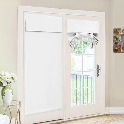 Deconovo Blackout Door Curtain Thermal Insulated Privacy Panel for Front Door & Small Windows, Light Blocking, 1 Panel, 26"x69", White