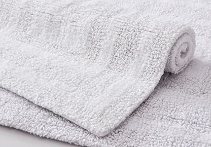 Eddie Bauer - Bathroom Rug, 100% Soft Plush Tufted Cotton Runner Rug, Highly Absorbent, Quick-Dry, and Skid-Resistant Backing (Logan White, 22" x 60") - color: White, style: 22" x 60"