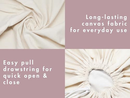 PurpleEssences Laundry Bag Durable Clothes Drawstring Bag Machine Washable Travel Laundry Organizer for Dorm, College, Hamper - Set of 4, 28 x 32 Inch, Laundry Liner Bag - Natural - size: 28 x 32 Laundry Liner Bag